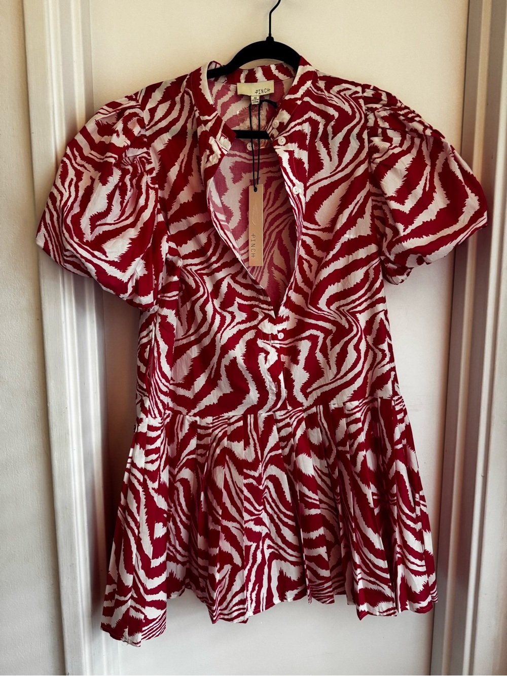 NWT Pinch Pink and White Zebra Print Short Dress